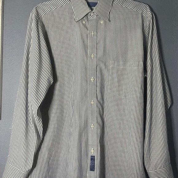 Geoffrey Beene Button Down Dress Shirt Men’s 16/32-33 Pinpoint Oxford L/S Blue - Picture 3 of 7